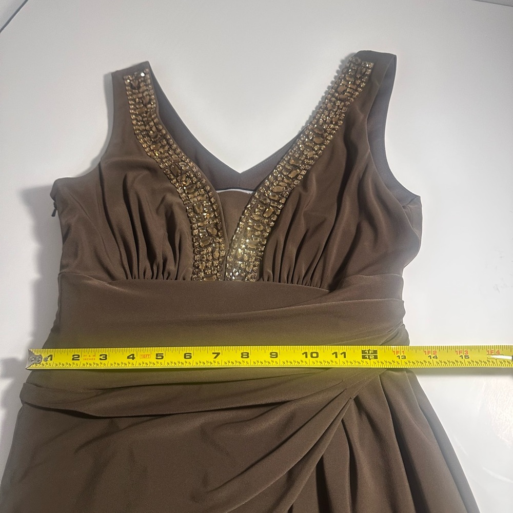 Anne Klein Women’s Size 6 Brown Cocktail Dress With Bronze Rhinestones NWOT - Picture 9 of 11